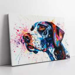 Colorful English Pointer Dog Pet Abstract Modern Oil Painting Wall Art, Framed Canvas Poster Print, Home Kitchen Office Room Decor, Gifts - thumbnail 2