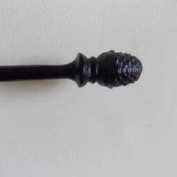 Acorn Curtain Rod With Rings, Wrought Iron - Forged Steel Handcrafted in UK , Complete With Free Fitting Kit - thumbnail 2