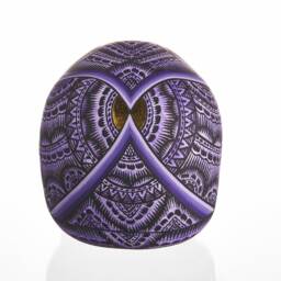 Hand Made Resin Skull, Hand Painted, Tribal Skull Art, Homeware, Purple - thumbnail 4