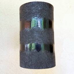 Handmade Ceramic Cylinder Pendant Light Matte Black Glaze - thumbnail 3