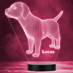 Geometric Dog 3D Personalised Gift Colour Changing Led Lamp Night Light - thumbnail 1