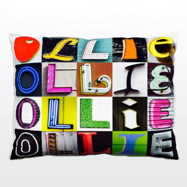 Personalized Pillow Featuring Ollie in Photos Of Sign Letters Custom Couch Cushions Colorful Pillows Photo Pillow Sofa Pillows