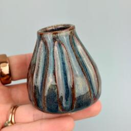Tiny Ceramic Bud Vase Pottery Colorful Housewarming Usa Made Unique Gift Mini Mommy Vase - thumbnail 1