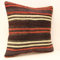 Vintage Throw Kilim Pillow, 18x18 - 45x45 cm Turkish Pillow, Minimalist Cushion Cover Sofa Pillows, 4Kbf-453 - thumbnail 2