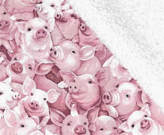 Pig Blanket Baby Blanket, Farm Animals Mini - image 1