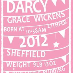 New Baby Gift, Personalised Gift For Newborn, Nursery Print, Newborn Boy Girl, Newborn Present, Pink Nursery Theme - thumbnail 2