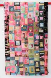 Klimt Inspired Art Quilt Hand-Painted Fabric Wall Hanging