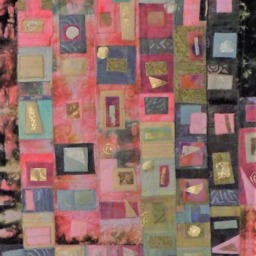 Klimt Inspired Art Quilt Hand-Painted Fabric Wall Hanging - thumbnail 4