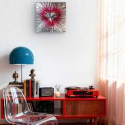 Modern Abstract Metal Artwork Clock. Heart. Valentines - thumbnail 3