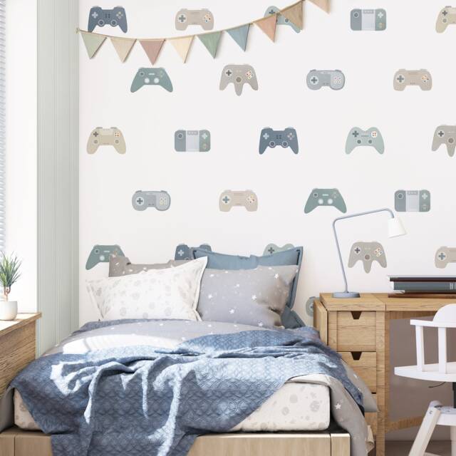 Video Game Wall Decals - Boy Room Decor, Kids Decal, Gaming Art, Reusable & Removable Stickers - image 1