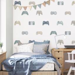 Video Game Wall Decals - Boy Room Decor, Kids Decal, Gaming Art, Reusable & Removable Stickers - thumbnail 1