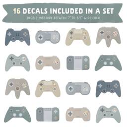 Video Game Wall Decals - Boy Room Decor, Kids Decal, Gaming Art, Reusable & Removable Stickers - thumbnail 2
