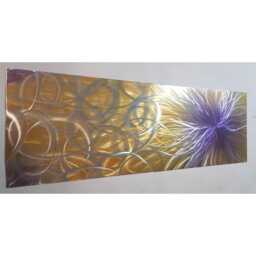 Modern Abstract Metal Wall Art, Gold, Purple, Silver, Contemporary Indoor/Outdoor Decor - thumbnail 2