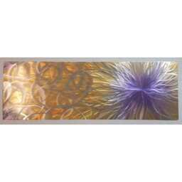 Modern Abstract Metal Wall Art, Gold, Purple, Silver, Contemporary Indoor/Outdoor Decor - thumbnail 3
