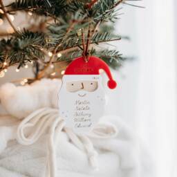 Father Christmas Bauble Family Santa Gift Ornament Acrylic & Wooden - thumbnail 3