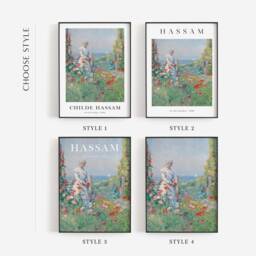 French Country Cottage Landscape Print, Antique Flower Garden Painting Wall Decor, Wildflowers By The Sea Canvas Poster, Printable Digital - thumbnail 2