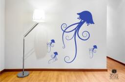 Nursery Jellyfish Family Wall Decal - Vinyl Stickers Art Custom Home Decor