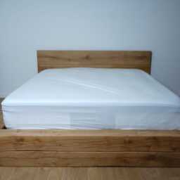Luxury Oak Wooden Beam Bedframe With Headboard - Chunky Bed Clear Finish Cheshire - thumbnail 3