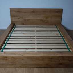 Luxury Oak Wooden Beam Bedframe With Headboard - Chunky Bed Clear Finish Cheshire - thumbnail 2
