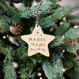 Christmas Personalised Brightest Star in The Sky Bauble - Memorial Tree Decoration Bereavement Family - thumbnail 2