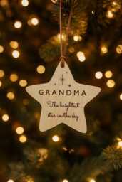 Christmas Personalised Brightest Star in The Sky Bauble - Memorial Tree Decoration Bereavement Family