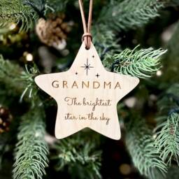 Christmas Personalised Brightest Star in The Sky Bauble - Memorial Tree Decoration Bereavement Family - thumbnail 3
