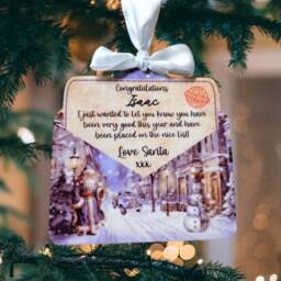 Personalized Santa's Nice List Christmas Tree Decoration - thumbnail 4