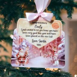 Personalized Santa's Nice List Christmas Tree Decoration - thumbnail 2