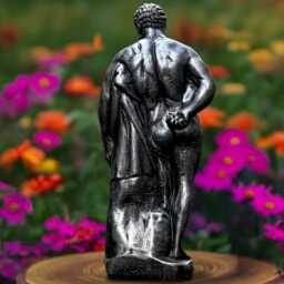 Massive Black Hercules Statue Concrete Greek Man Sculpture Outdoor God Ornament Front Door Decoration Handmade Art Lover Gift - thumbnail 4