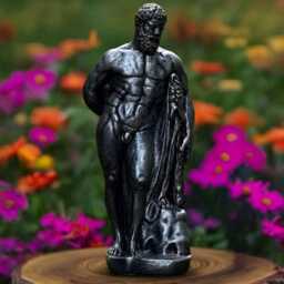 Massive Black Hercules Statue Concrete Greek Man Sculpture Outdoor God Ornament Front Door Decoration Handmade Art Lover Gift - thumbnail 1
