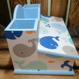 Pencil Box With Whale in Blue For Children - thumbnail 3