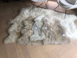 Neutral Tone Sheepskin, Greige, Beige Sheepskin Rug, Cream Genuine Fluffy Tug, Neutral Interior - thumbnail 1