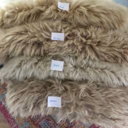 Neutral Tone Sheepskin, Greige, Beige Sheepskin Rug, Cream Genuine Fluffy Tug, Neutral Interior - thumbnail 2