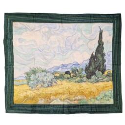 Van Gogh Quilted Wall Hanging Wheat Field With Cypresses - thumbnail 1