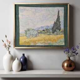 Van Gogh Quilted Wall Hanging Wheat Field With Cypresses - thumbnail 2