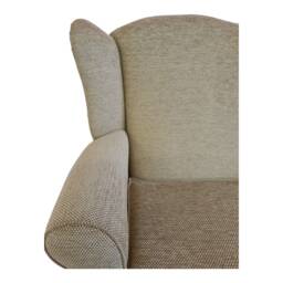 Wing Back Queen Anne Cottage 2 Seat Sofa -Golden Brown Basketweave Fabric - thumbnail 4