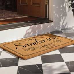 Elegant Script Established Date - Custom Family Name Mat - thumbnail 2