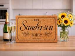 Elegant Script Established Date - Custom Family Name Mat - thumbnail 1