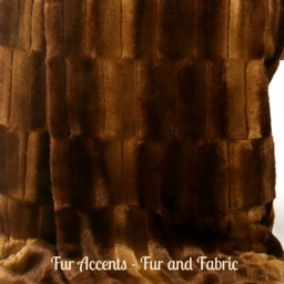 Plush Faux Fur Throw Blanket, Brown Sheared Beaver, Minky Cuddle Lining - thumbnail 2