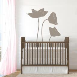 Poppy Flower Wall Decal, Elegant Floral Vinyl Art For Nursery - thumbnail 1
