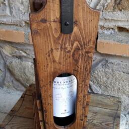 Wine Rack , Double Bottle Reclaimed Wood - thumbnail 2