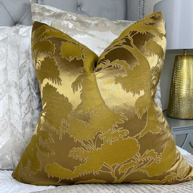 Scatter Gold Cushion Cover, Pillow Cover Unique Tree Applique Design - Komako John Lewis Fabric Double Sided Modern Home - image 1