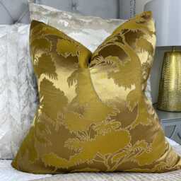 Scatter Gold Cushion Cover, Pillow Cover Unique Tree Applique Design - Komako John Lewis Fabric Double Sided Modern Home - thumbnail 1