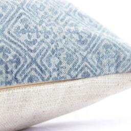 Vintage Hmong Pillow Hand Woven Hemp, Indigo Batik Textile - 12x20 - thumbnail 3