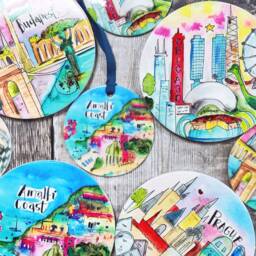 Amalfi Coast Little Landmarks Ceramic Hanging Decoration Christmas - thumbnail 4
