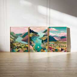 Set Of 3 Lake District Posters, UK Landscape Wall Art, Nature Print Set, Mountain Decor, Modern Travel Artwork, British Countryside Style - thumbnail 2
