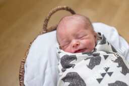 Organic Baby Blanket Geometric Bear Print Swaddle - thumbnail 2