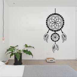 Dream Catcher Vinyl Wall Art, Decal, Sticker, Transfer, Mural, Removable, Decoration, Interior, Exterior, Peel & Stick, - 0871 - thumbnail 1