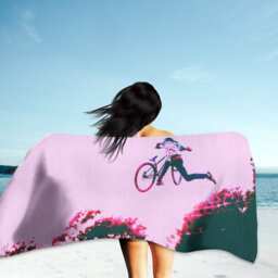 Mountain Bike Beach Towel Cycling Art Gift, Mtb Gift - thumbnail 2