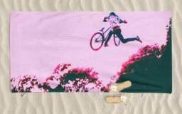 Mountain Bike Beach Towel Cycling Art Gift, Mtb Gift